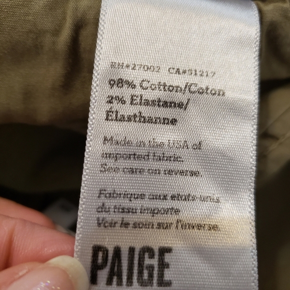 PAIGE Jolie Cargo Vintage Green Ivy Jeans size 28 - Picture 10 of 12